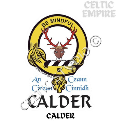 Calder Family Clan Crest Decal | Custom Scottish Heritage Car & Laptop Stickers