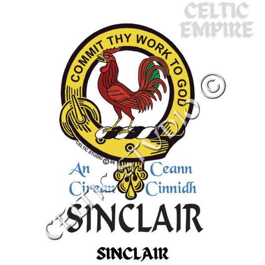 Sinclair Family Clan Crest Decal | Custom Scottish Heritage Car & Laptop Stickers