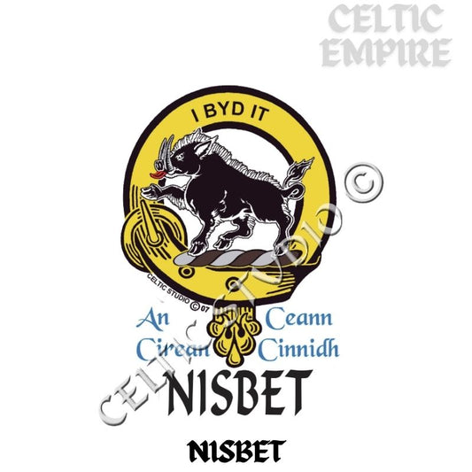Nisbet Family Clan Crest Decal | Custom Scottish Heritage Car & Laptop Stickers