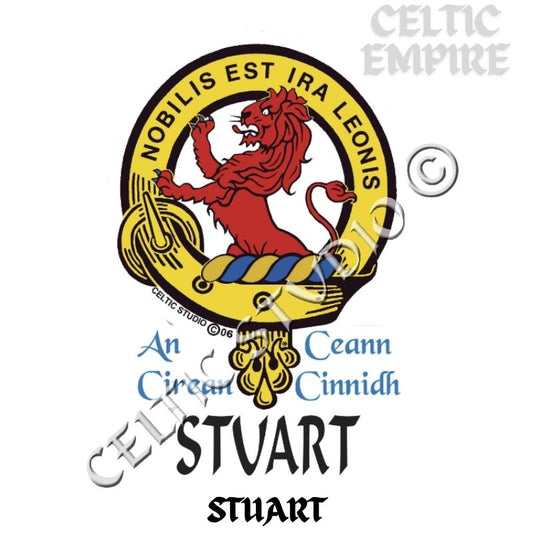 Stuart Family Clan Crest Decal | Custom Scottish Heritage Car & Laptop Stickers
