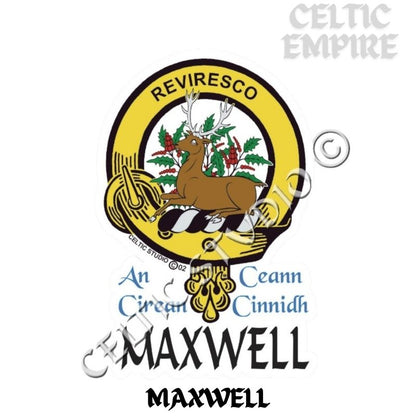 Maxwell Family Clan Crest Decal | Custom Scottish Heritage Car & Laptop Stickers