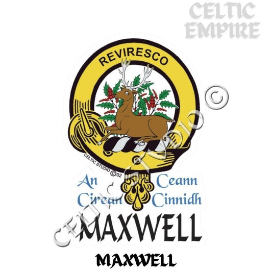 Maxwell Family Clan Crest Decal | Custom Scottish Heritage Car & Laptop Stickers