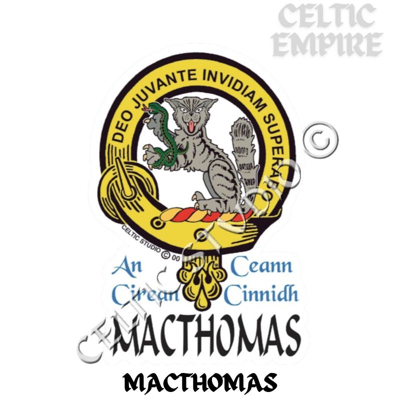 Macthomas Family Clan Crest Decal | Custom Scottish Heritage Car & Laptop Stickers