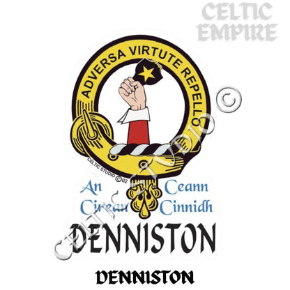 Denniston Family Clan Crest Decal | Custom Scottish Heritage Car & Laptop Stickers