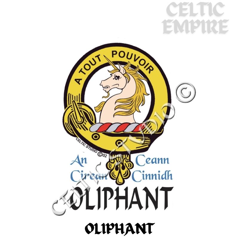 Oliphant Family Clan Crest Decal | Custom Scottish Heritage Car & Laptop Stickers