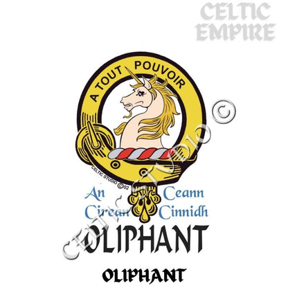 Oliphant Family Clan Crest Decal | Custom Scottish Heritage Car & Laptop Stickers