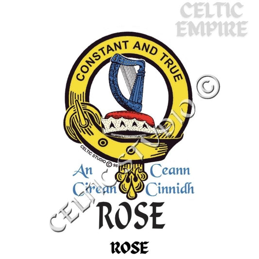 Rose Family Clan Crest Decal | Custom Scottish Heritage Car & Laptop Stickers