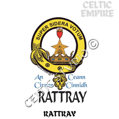 Rattray Family Clan Crest Decal | Custom Scottish Heritage Car & Laptop Stickers