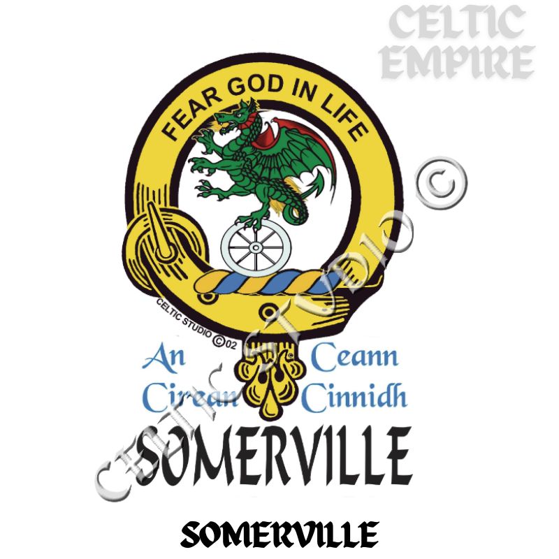 Somerville Family Clan Crest Decal | Custom Scottish Heritage Car & Laptop Stickers