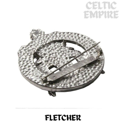 Fletcher Family Clan Crest Scottish Pewter Cap Badge