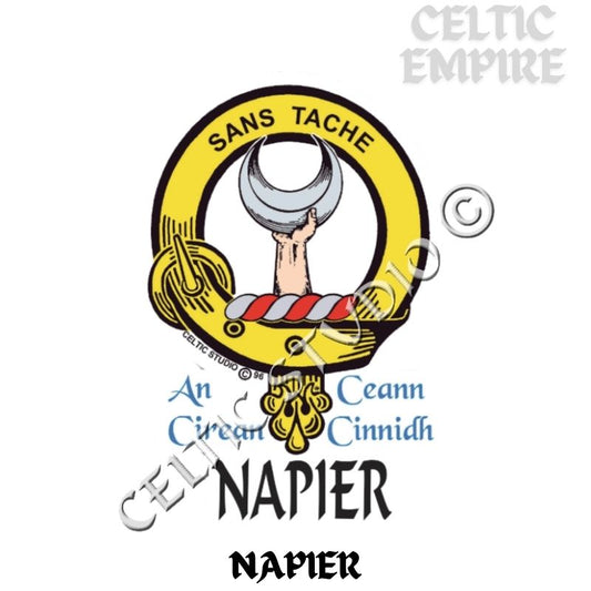 Napier Family Clan Crest Decal | Custom Scottish Heritage Car & Laptop Stickers