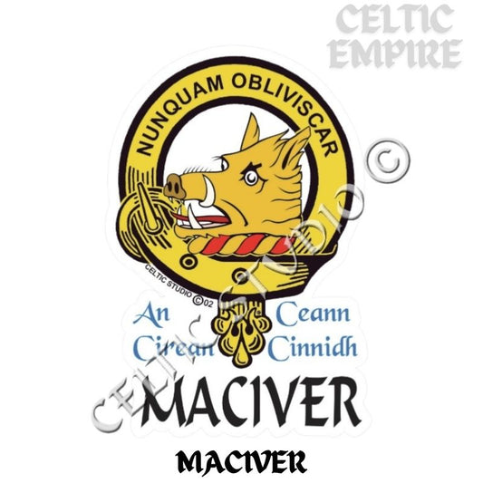 Maciver Family Clan Crest Decal | Custom Scottish Heritage Car & Laptop Stickers