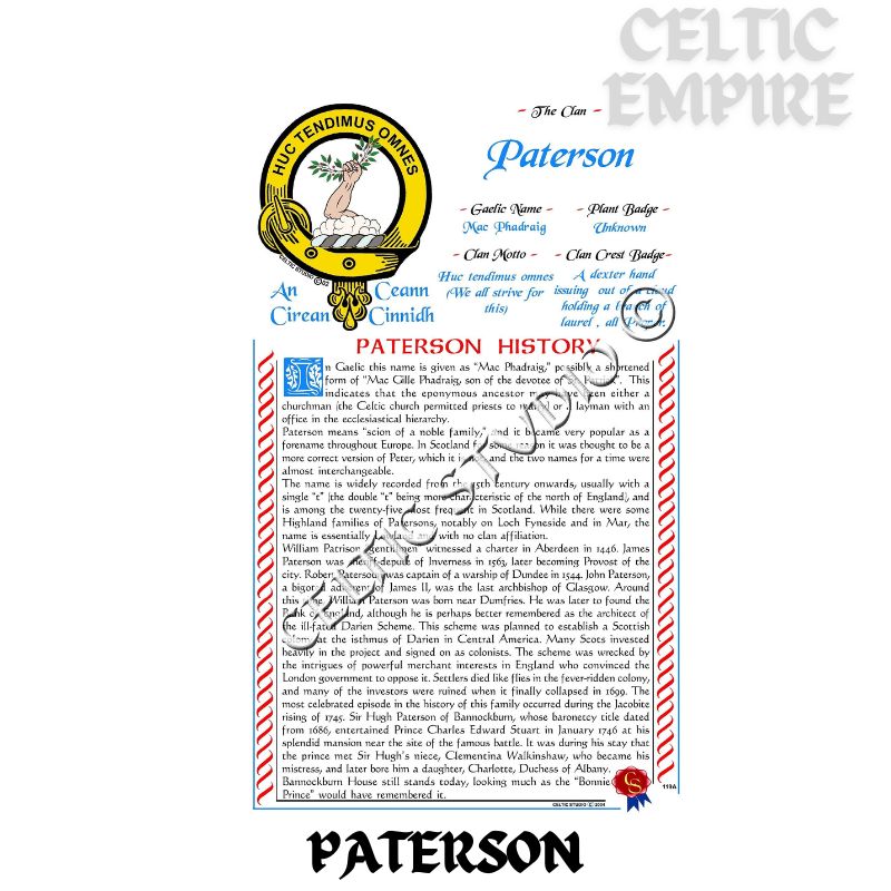 Paterson Scottish Family Clan History