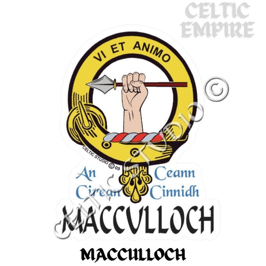 Macculloch Family Clan Crest Decal | Custom Scottish Heritage Car & Laptop Stickers