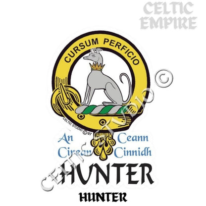 Hunter Family Clan Crest Decal | Custom Scottish Heritage Car & Laptop Stickers