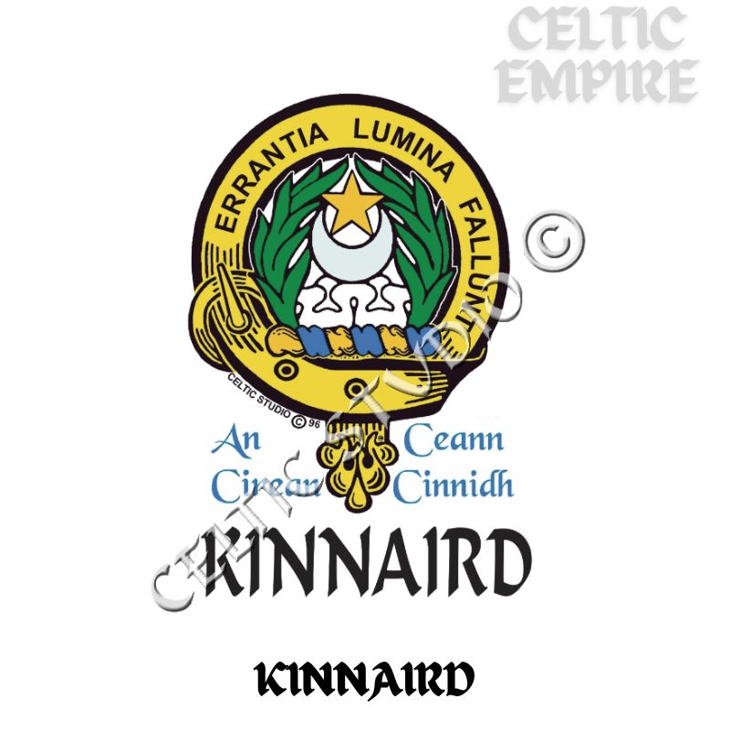 Kinnaird Family Clan Crest Decal | Custom Scottish Heritage Car & Laptop Stickers