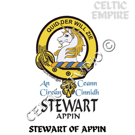 Stewart (Appin) Family Clan Crest Decal | Custom Scottish Heritage Car & Laptop Stickers