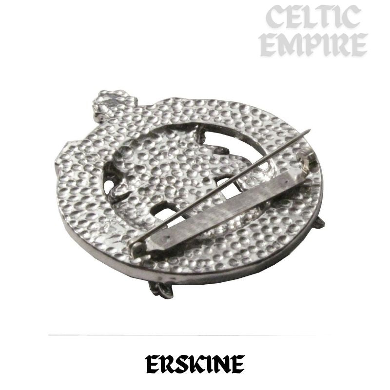 Erskine Family Clan Crest Scottish Pewter Cap Badge