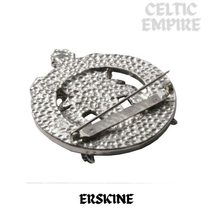 Erskine Family Clan Crest Scottish Pewter Cap Badge