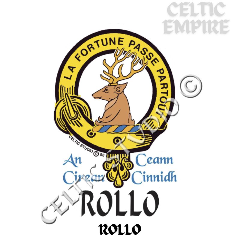 Rollo Family Clan Crest Decal | Custom Scottish Heritage Car & Laptop Stickers