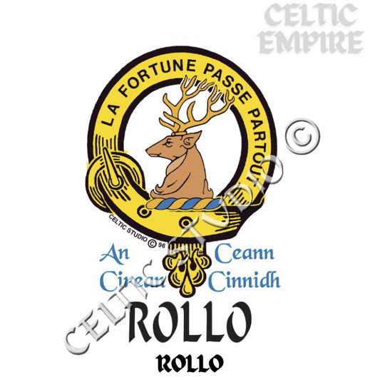 Rollo Family Clan Crest Decal | Custom Scottish Heritage Car & Laptop Stickers