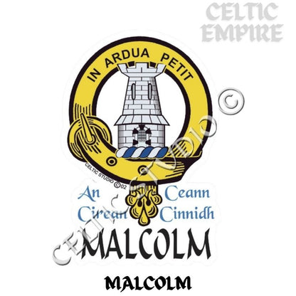 Malcolm Family Clan Crest Decal | Custom Scottish Heritage Car & Laptop Stickers