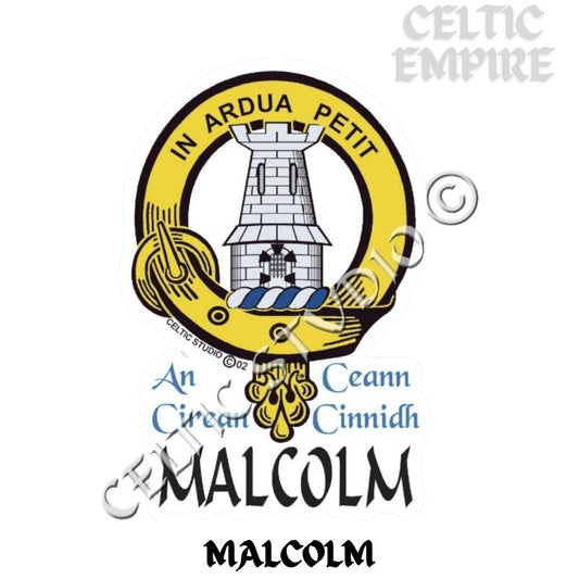 Malcolm Family Clan Crest Decal | Custom Scottish Heritage Car & Laptop Stickers
