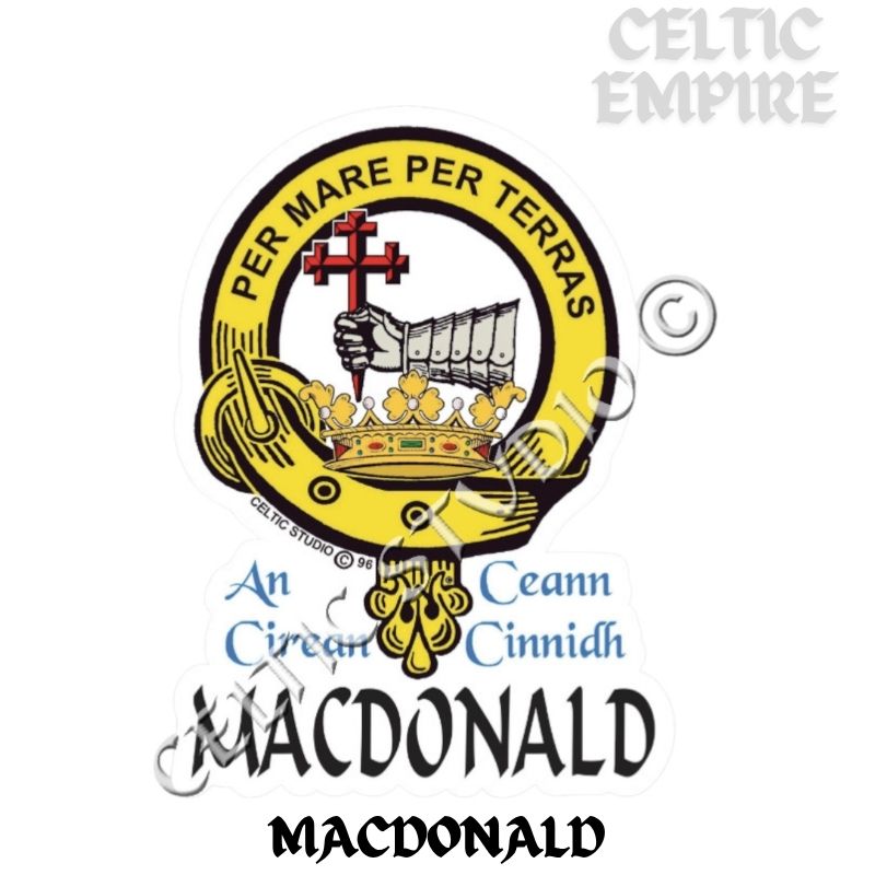 Macdonald Family Clan Crest Decal | Custom Scottish Heritage Car & Laptop Stickers