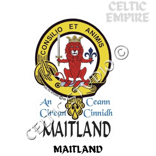 Maitland Family Clan Crest Decal | Custom Scottish Heritage Car & Laptop Stickers