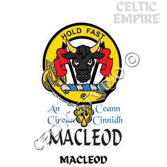 Macleod Family Clan Crest Decal | Custom Scottish Heritage Car & Laptop Stickers