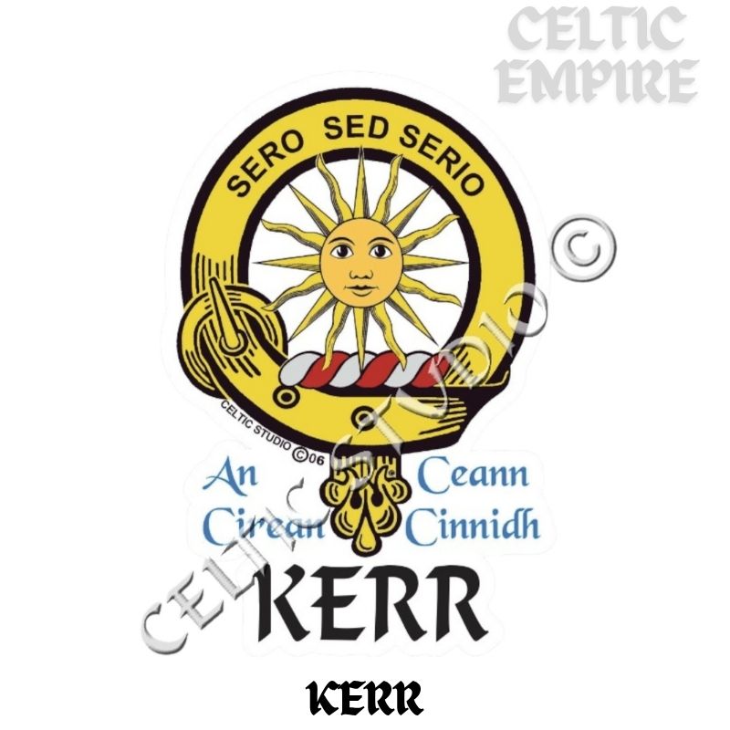 Kerr Family Clan Crest Decal | Custom Scottish Heritage Car & Laptop Stickers