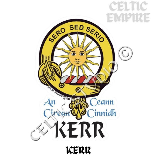 Kerr Family Clan Crest Decal | Custom Scottish Heritage Car & Laptop Stickers