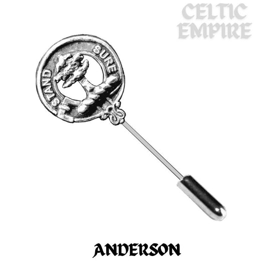 Anderson Family Clan Crest Stick or Cravat pin, Sterling Silver