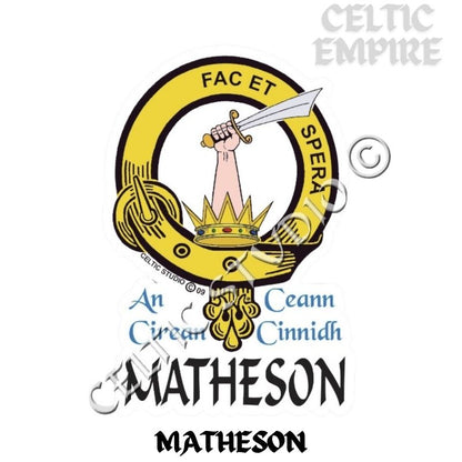 Matheson Family Clan Crest Decal | Custom Scottish Heritage Car & Laptop Stickers