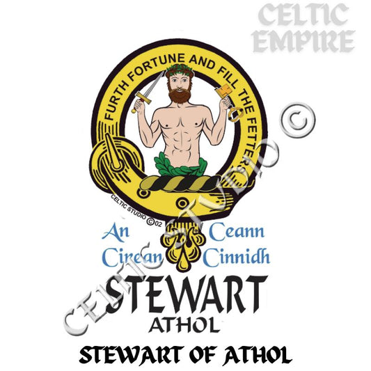 Stewart (Athol) Family Clan Crest Decal | Custom Scottish Heritage Car & Laptop Stickers
