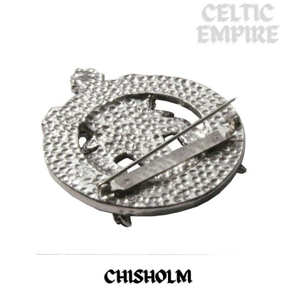 Chisholm Family Clan Crest Scottish Pewter Cap Badge