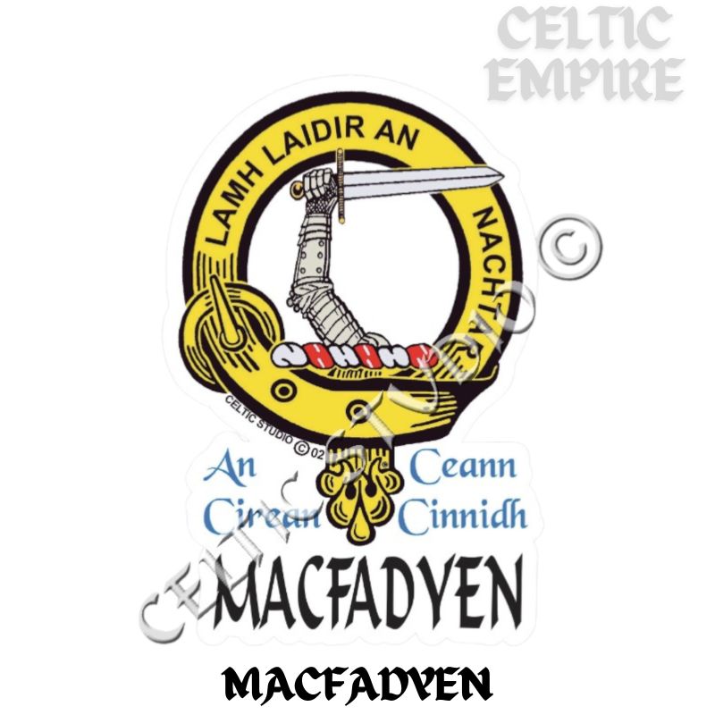 Macfadyen Family Clan Crest Decal | Custom Scottish Heritage Car & Laptop Stickers