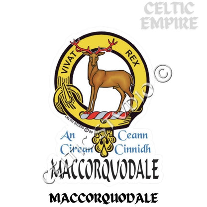 Maccorquodale Family Clan Crest Decal | Custom Scottish Heritage Car & Laptop Stickers