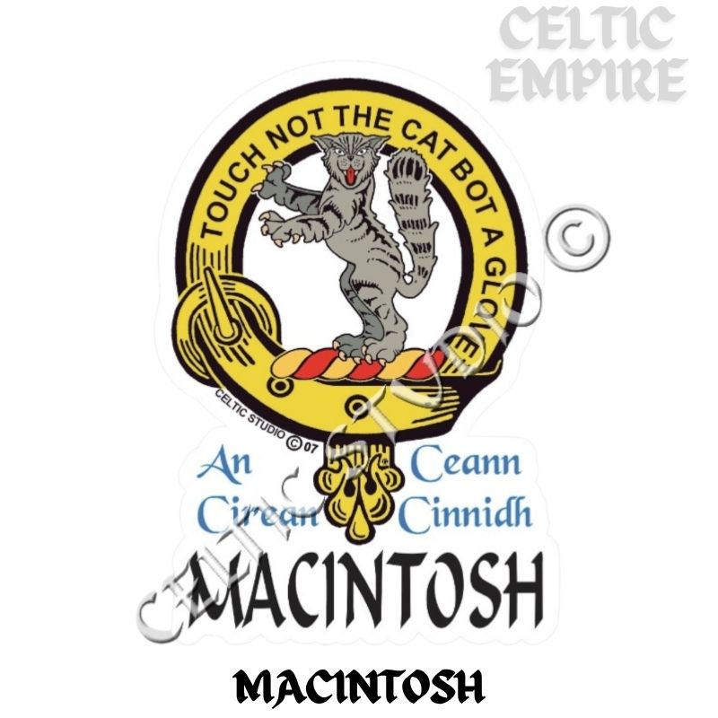 Macintosh Family Clan Crest Decal | Custom Scottish Heritage Car & Laptop Stickers