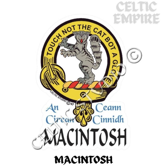 Macintosh Family Clan Crest Decal | Custom Scottish Heritage Car & Laptop Stickers