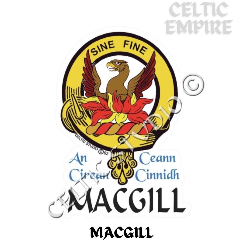 Macgill Family Clan Crest Decal | Custom Scottish Heritage Car & Laptop Stickers