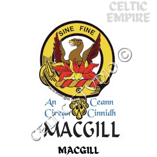 Macgill Family Clan Crest Decal | Custom Scottish Heritage Car & Laptop Stickers
