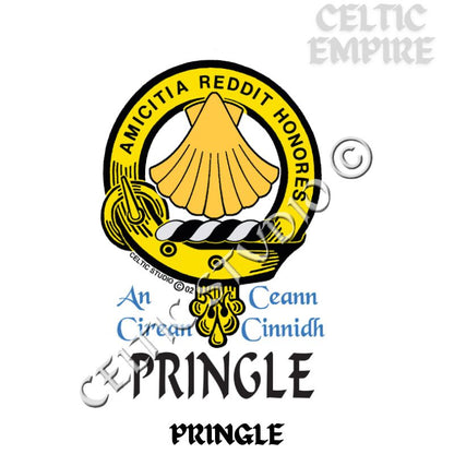 Pringle Family Clan Crest Decal | Custom Scottish Heritage Car & Laptop Stickers