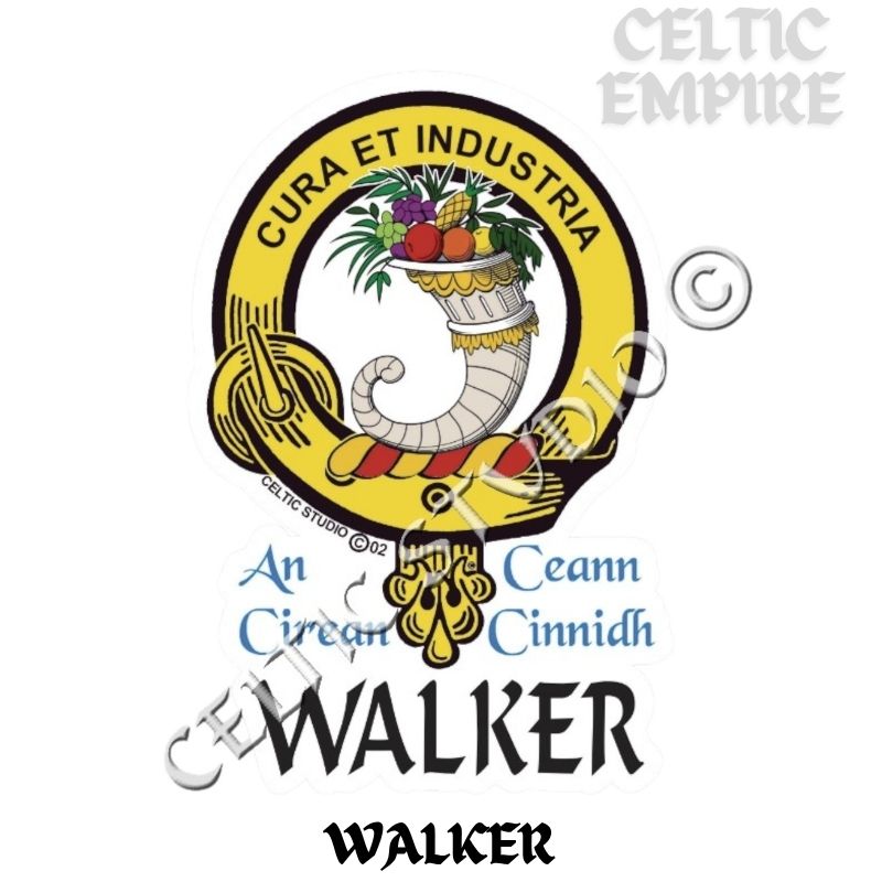 Walker Family Clan Crest Decal | Custom Scottish Heritage Car & Laptop Stickers