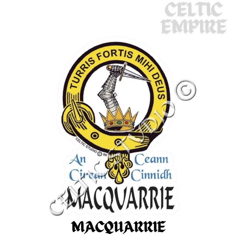 Macquarrie Family Clan Crest Decal | Custom Scottish Heritage Car & Laptop Stickers