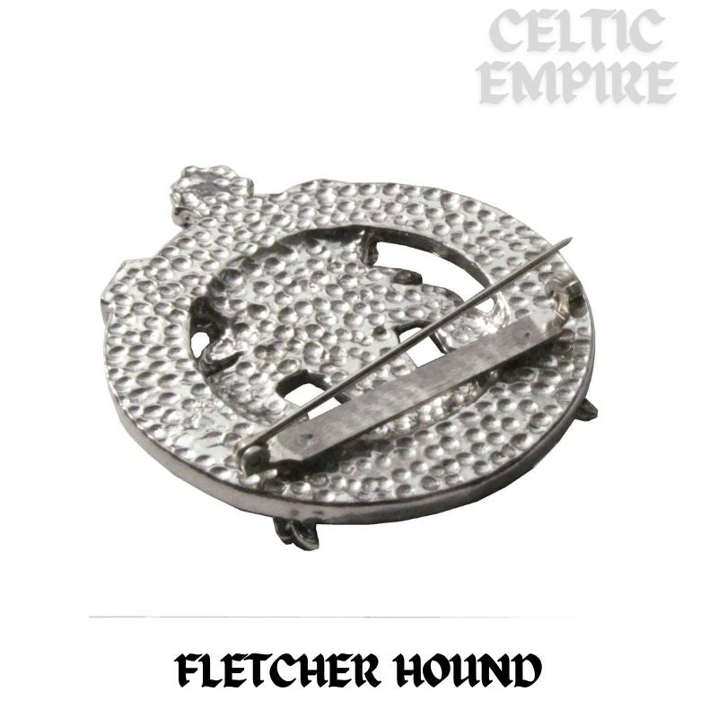 Fletcher Hound Family Clan Crest Scottish Cap Badge