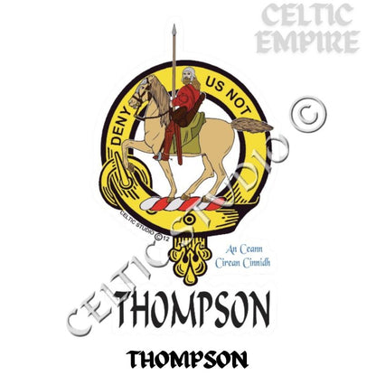 Thompson Family Clan Crest Decal | Custom Scottish Heritage Car & Laptop Stickers