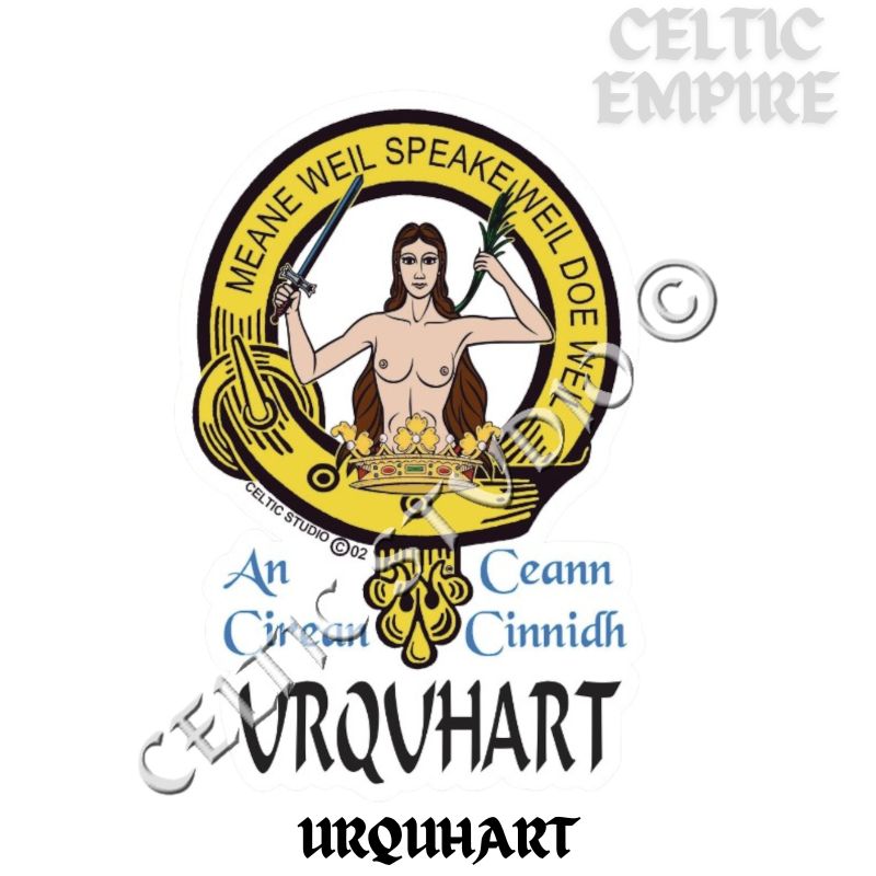 Urquhart Family Clan Crest Decal | Custom Scottish Heritage Car & Laptop Stickers