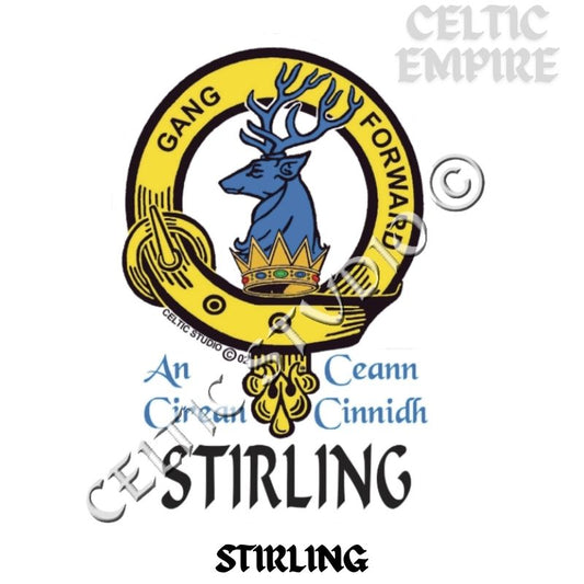 Stirling Family Clan Crest Decal | Custom Scottish Heritage Car & Laptop Stickers