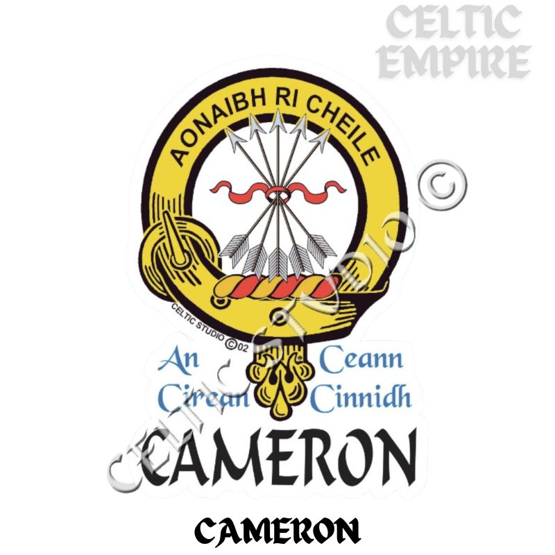 Cameron Family Clan Crest Decal | Custom Scottish Heritage Car & Laptop Stickers